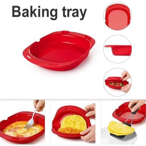 Microwave Silicone Omelette Maker Egg Roll Baking Tray Pan Kitchen Supplies TS1 Quick Omelette Making