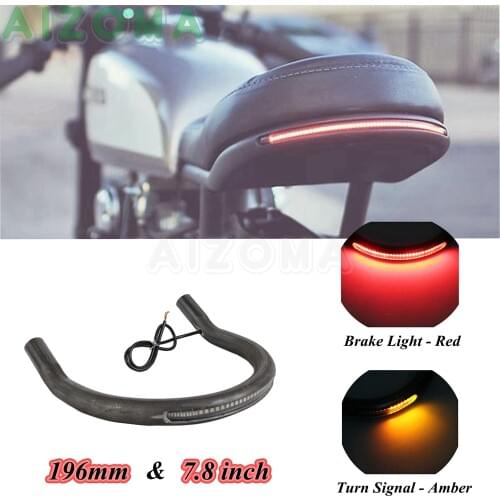 Steel Cafe Racer Rear Seat Hoop LED Taillight Frame Loop For Suzuki GS/GT Yamaha XS/XJ Kawasaki KZ Honda CB CM 250/450 Scrambler