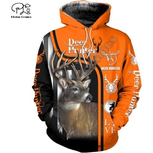 Men Unisex Deer hunting print 3d hoodies Bow Hunter Sweatshirts zipper jacket tracksuit women Pullover harajuku streetwear Coat