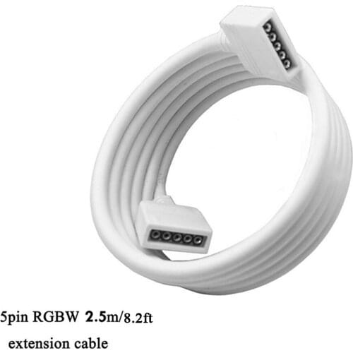 2.5M RGBW Extension Cable LED Strip Connector Extension Cable Cord Wire 5 Pin LED Connector for SMD 5050 RGBW LED Light Strip