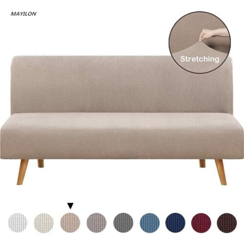 Universal Armless Sofa Bed Cover Folding Modern Seat Slipcovers Stretch Covers Cheap Couch Protector Elastic Futon Spandex Cover