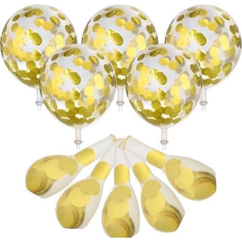 Ynaayu 5pcs/lot Latex Balloons With Gold Confetti Balloons 12 Inch Wedding Birthday Balloons Decoration Globos Party Ballon