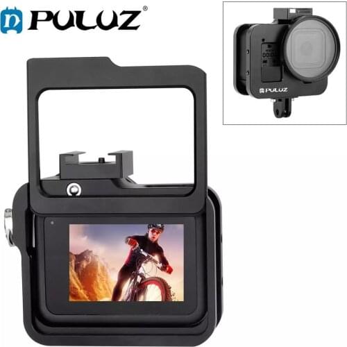 PULUZ Housing Shell Case CNC Aluminum Alloy Protective Cage with Insurance Frame & 52mm UV Lens for GoPro HERO8 Black