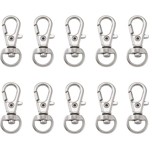 500pcs Alloy Swivel Lobster Claw Clasps Swivel Lanyard Snap Hook for DIY Key Chain Ring Jewelry Making Accessories 13x32mm