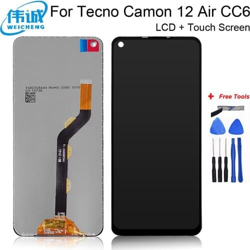 For Tecno Camon 12 Air CC6 LCD Display Touch Screen Digitizer Panel Assembly for Tecno Camon12Air Screen Repair Part+Tools