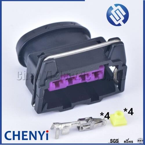 1 set 4 pin VW waterproof wire harness cable sealed connector EFI(3.5) female of EV1 fuel Injector Connector