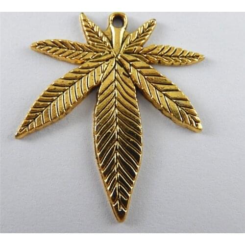 10PCS Retro Style Maple Leaf Charms Jewelry Making Finding Antique Gold Tone Necklace Pendant New Private Design Charm 51843
