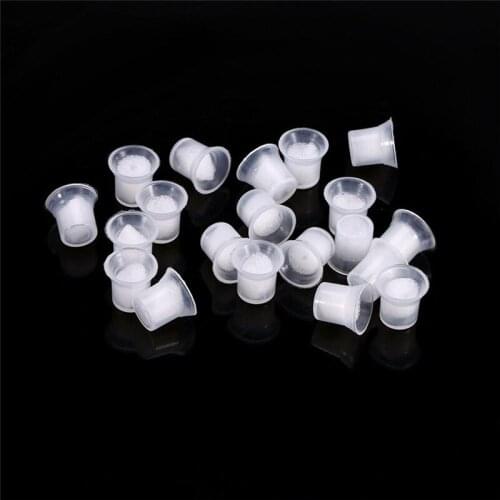100Pcs Eyebrow Tattoo tools 100PCS Microblading Pigment Glue Rings Cups Tattoo Ink Holder For Semi Permanent Container Cups