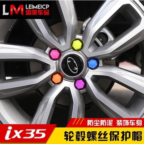 20pcs tire screw cap protective cover nut color decorative cover For Hyundai ix35 2018 Car-covers Car-styling