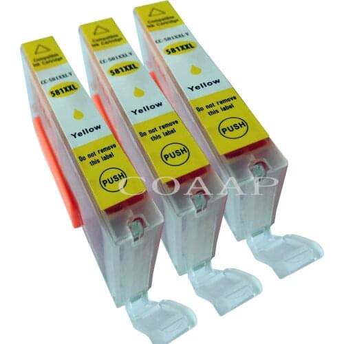 3x Color PGI580XL CLI581XL Compatible ink cartridge for TS6150 TS6151 TS8150 TS8151 TS8152 TS9150 TS9155 Printer