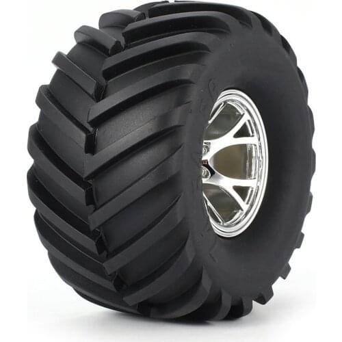 4Pcs 130mm Rubber Tyre Tire Wheel Rim Hub For HSP HPI 1/10 RC Big Feet Model Beadlock No Gluing Spare Parts