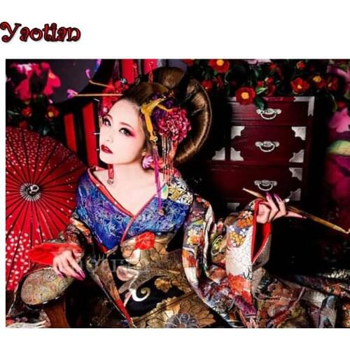 DIY Diamond Embroidery Japan Women Geisha Mosaic 5D full Diamond Painting Rhinestones pictures Stitch Cross Hobbies And Crafts