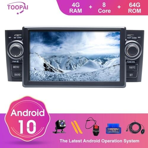 TOOPAI Android 10 For Fiat Grande Punto Linea 2007 2008 2009 2010 2011 2012 Auto Radio GPS Navigation Car Multimedia Player New