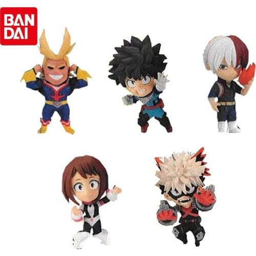 Bandai Genuine Gacha Anime My Hero Academia Modeling Keychain Pendant Toys Deku All Might Bakugou Katsuki OCHACO URARAKA