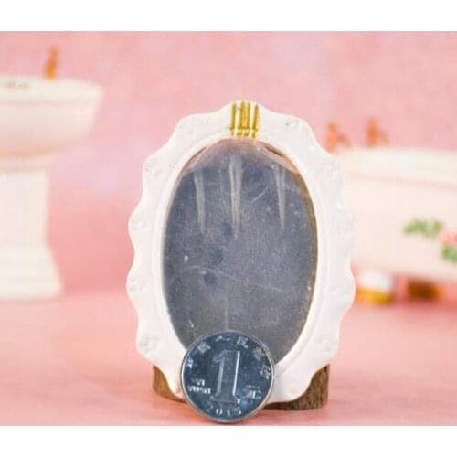 G08-X007 children baby gift Toy 1:12 Dollhouse mini Furniture Miniature rement white European mirror 1pcs