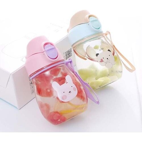 2018 NEW HOT SELLING Cartoon Plastic Cup Children Drinkware 350ml Drink Bottle Kids Cup With Straw For Boy&Girl Water Bottle