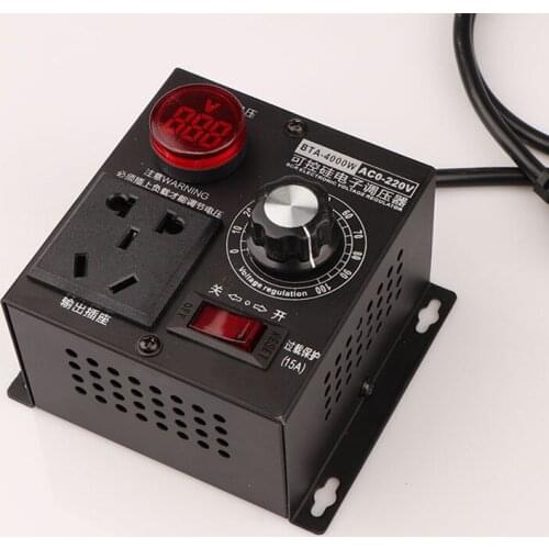 Free shipping 220V 4000W Variable Voltage Controller For Fan Speed Motor Control Dimmer Speed Temperature Voltage Adjustment