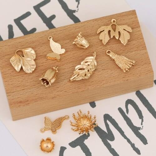 HAOSAW 6Pcs Jewelry Accessories/Pendants/DIY Making/Plant Shapes/Charms/Decoration/Jewelry Findings & Components/Hand Made