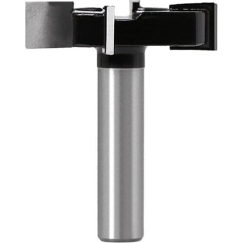 12mm 1/2" Shank Wood Milling Cutter Planing Adapter Collet Surfacing Flattening Router Bit T-blade Slab Woodworking Tool