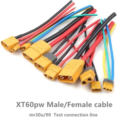1PCS mr30u/90 XT60 MR30 XT30U XT60H XT90 XT60PW XT60U EC-5 Male and Female Model Aircraft ESC Adapter Plug Cable high Current