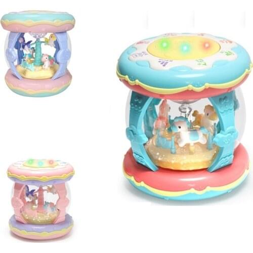 Collection of Toys Gifts for Parent-Child Interactive Rotating Trojan Horse Music Hand-clapping Drum Early Education baby toy