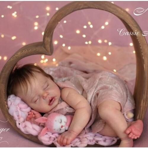 NPK 22inch Reborn Doll Kit Alexis Sleeping Baby Girl Unpainted DIY Doll Parts