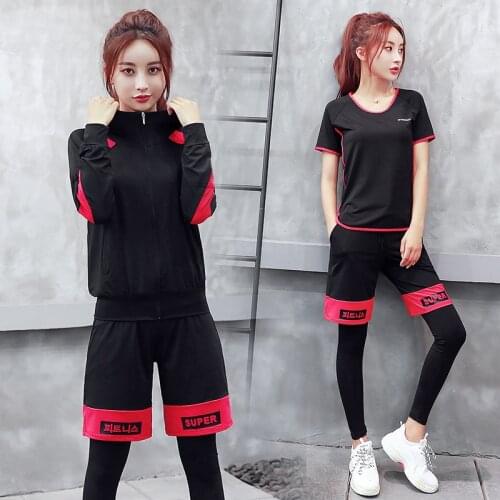 Yoga Suit Women Clothes Wear New Size Autumn Winter 5 Sets Of Morning Running Korea Gym Speed Dry Sport Suit Female Tide Pants