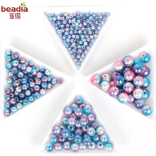 2017 New Arrival Selectable Size 4/6/8/10mm Multicolor Plastic ABS Smooth Loose Round Pearl Beads For Fashion Jewelry Making