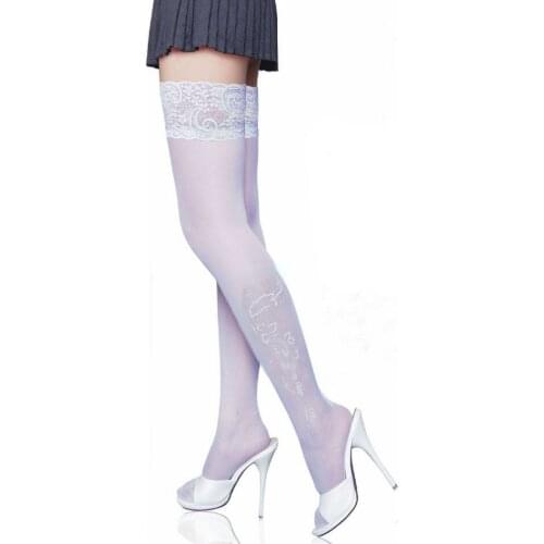 Lace Decorated Stockings Girls Sexy Flower Printing Party Stockings Hot Sale