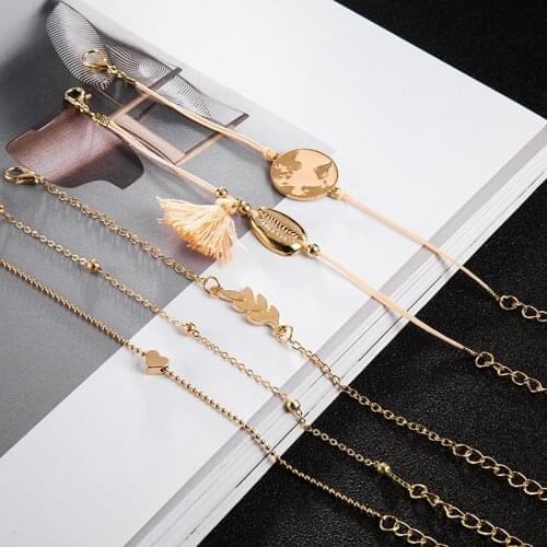 Charm Multilayer Bracelets & Bangles for Women Infinity Gold Sheel Tassel Bracelet Femme Boho Jewelry weeding party gifts