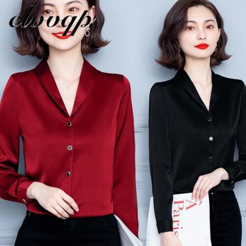 New Fashion Autumn Blouses Women Plus Size Casual V Neck Shirts Long Sleeves Chiffon Tops Ladies Elegant Work Office Shirt Tops