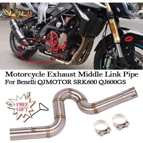 NWE 2020 Year Mid Connecting Pipe For Benelli QJMOTOR SRK600 QJ600GS Modified Motorcycle Exhaust Slip On Muffler Escape Moto