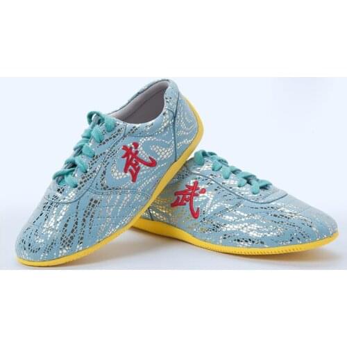 EU27~47 kids&adult children kung fu wushu shoes soft leather martial arts kungfu shoes blue/silver/golden/black/rose top quality