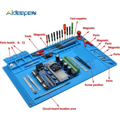 ESD Heat Insulation Working mat Soldering Station Iron Phone Computer Repair Mat Magnetic Heat-resistant BGA Insulator Platform