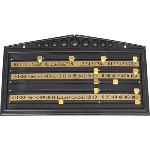 Plastic Snooker Pool Scoreboard Game Scorer Billiard Accessories Home Club Supplies (Black)