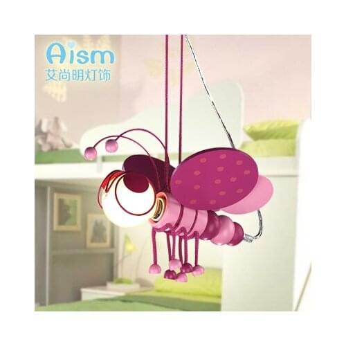 Pink small bee childrens lamp, lovely cartoon, kindergarten, bedroom, lamp
