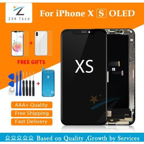1PCS Grade AAA Amoled Oled Screen For iPhone X XS XR LCD Glass 3D Touch Screen Assembly Replacement Cold Frame Support Face ID