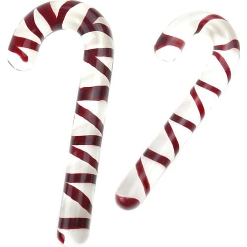 Glass Crystal Dildo Red Candy Cane Pleasure Wand Anal Massager Anal Stimulation Female Masturbation Anal Butt Plug Adult Sex Toy