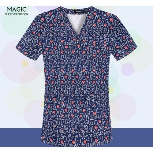 Unisex Dental Clinic Supplies Scrubs Tops Medical T Shirt Hospital Staff Pet Scrubs Nursing Uniforms Nurse Doctors Work Clothing