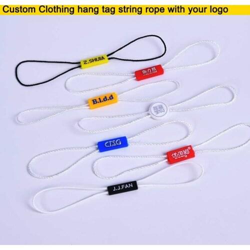 5000pcs a lot Custom Clothing hang tag string rope embossed your logo Customized hang rope clothing hang grain buckle hang rope