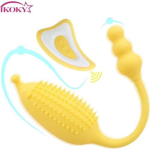 IKOKY Vagina Stimulation Clitoral Vibrator Wireless Remote Control Multifunctional Vibrating Egg Breast Massage Vibrator G-spot