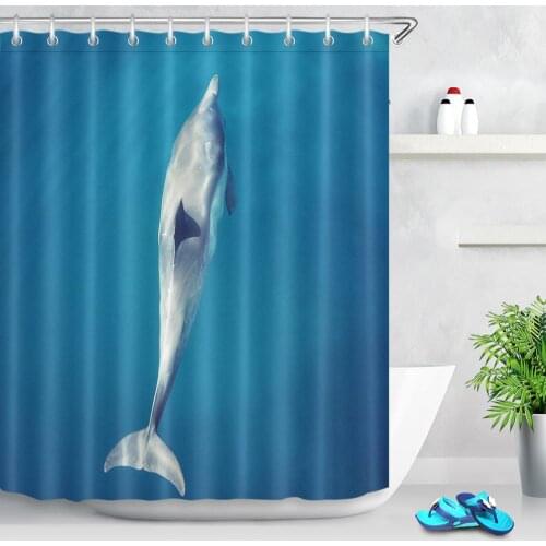 Ocean Dolphin Shark Shower Curtain Waterproof Animal Bath Curtains Marine Polyester Fabric Curtain For Bathroom Accessories
