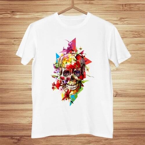 Women 2021 Summer Fashion Skull Butterfly Plant Short Sleeve Lady T-shirts Top T Shirt Ladies Womens Graphic Female Tee T-Shirt