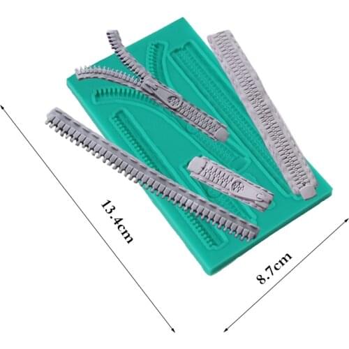 New Arrival 1 pc zipper zip Silicone mold mould cake baking decorating fondant tool kitchen sugar paste DIY
