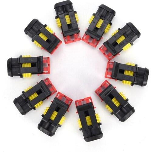 10 Kits/lot 2 Pin Way Sealed Waterproof Electrical Wire Connector Plug Car Auto Sets SHIDWJ 85g