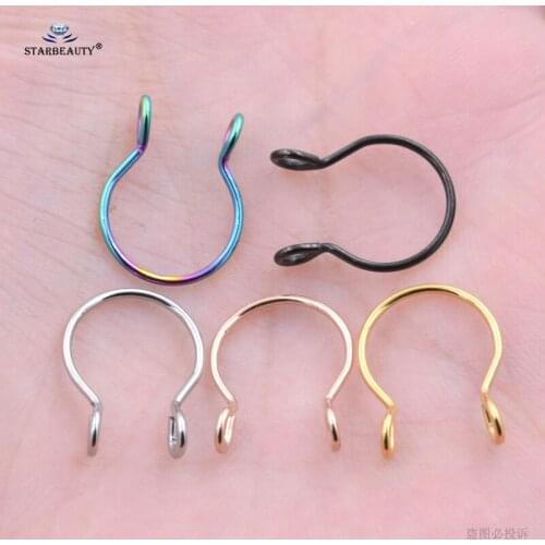 2pcs 8/10mm 20G Flexible U Fake Nose Ring Hoop Septum Rings Labret Lip Ring Nose Piercing Fake Piercing Oreja Pircing Jewelry