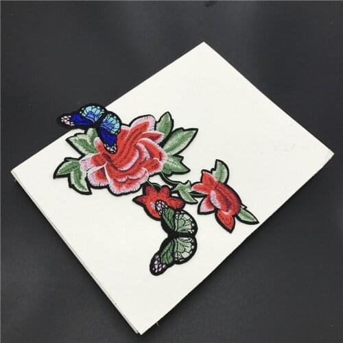 20pcs Butterfly Flower Patch For Clothing Iron On Patches Ethnic Dress Decor Shirt Jumpsuit Jacket Patchwork parches ropa Badge