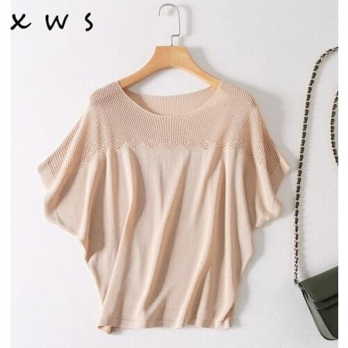 2019 Cashmere Knitted top Women Sweater Pullovers O neck Basic Women Sweaters Korean Style loose casual hollow out sweater