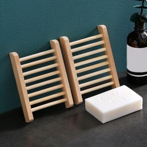 5/10PCS Natural Wood Soap Dish Bath Shower Plate Durable Portable Soap Tray Holder Bathroom Accessories Home Storage Organizer