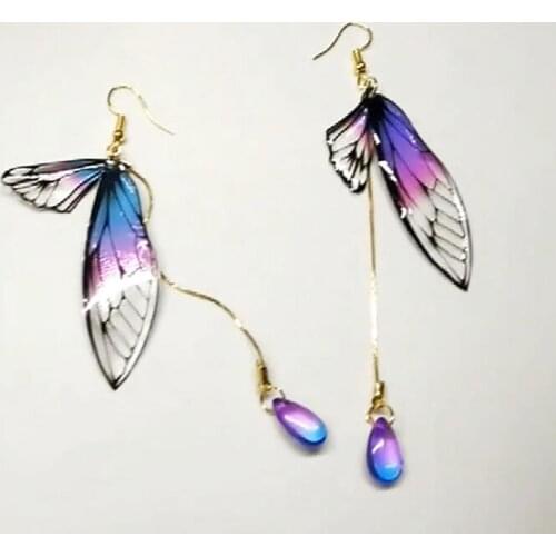 5pc Cicada Wings UV Resin Transparent Material Filling Epoxy Mold Making Tool Sticker Decorative Fit Earring Jewelry DIY Sticker